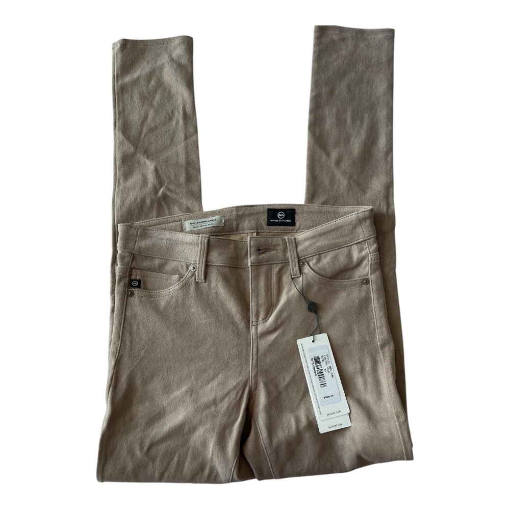 Adriano Goldschmied AG Leather Suede Legging Women's Tan Super Skinny NEW Sz. 25 - Picture 8 of 14